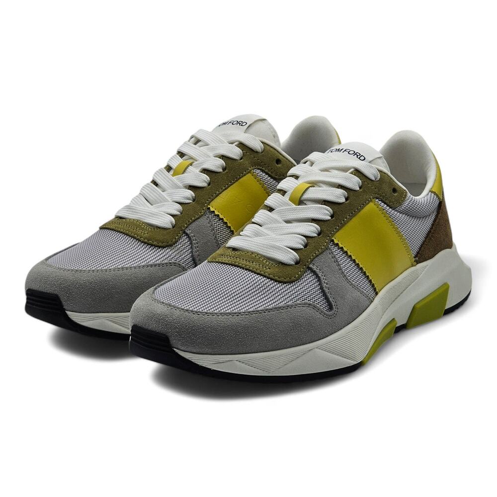 Tom Ford Jagga Leather-Trimmed Suede and Mesh Sneakers in 6 $990 - Picture 2 of 11